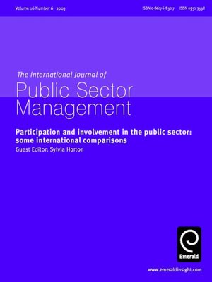 cover image of International Journal of Public Sector Management, Volume 16, Issue 6
